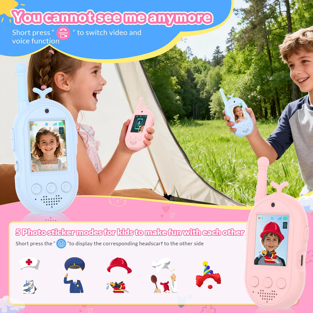 mafiti video walkie talkie kids rechargeable battery for longer playtime