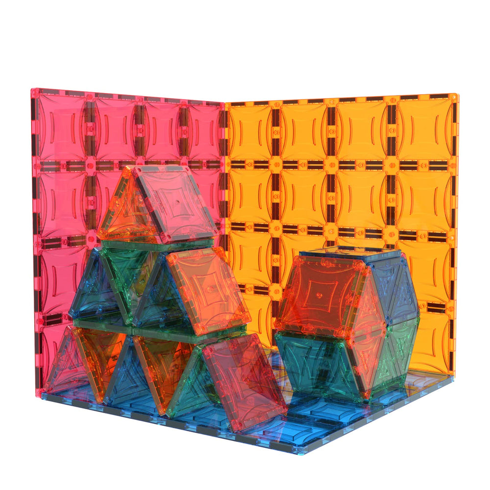Mag Genius magnet tiles addition expands building possibilities for family creativity.