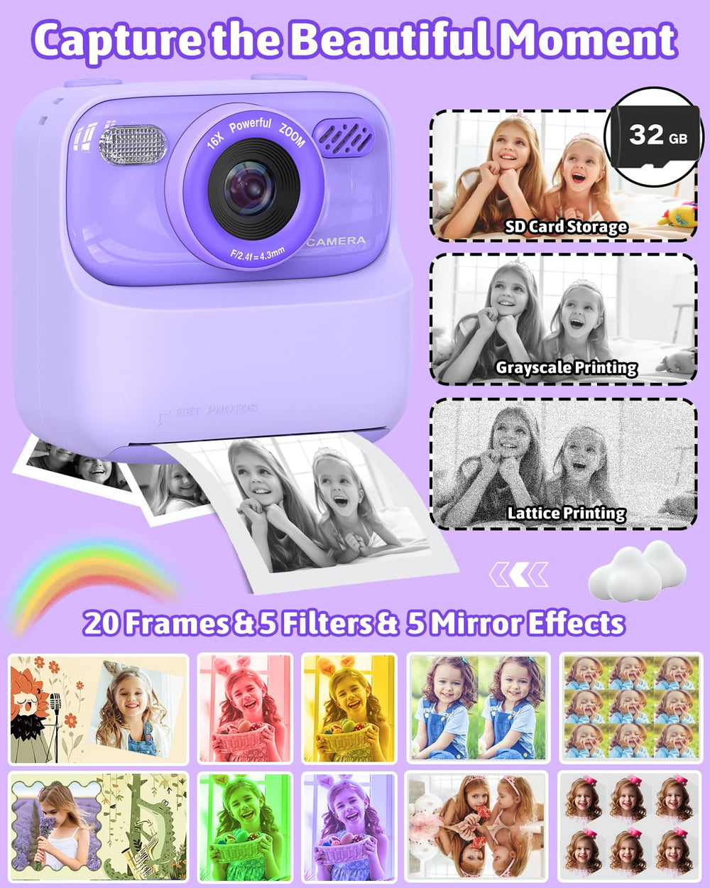 MgaoLo kids camera with puzzle games and playback for creative play