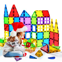 MAGBLOCK kids enjoying preschool magnetic tiles during collaborative play
