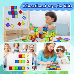 MAGBLOCK magnetic tiles durable-construction with smooth edges for safe play.