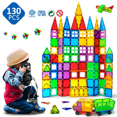 Storage case and included model ideas with the MAGBLOCK 130-piece set