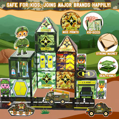 Magbubp armed animal soldiers promote imaginative play and social interaction.