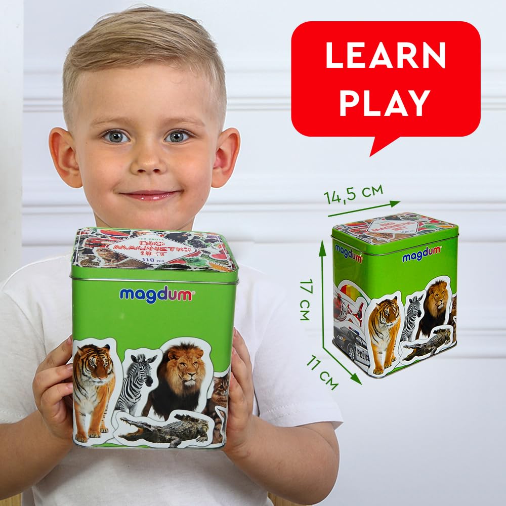 MAGDUM 110 fridge magnets featuring farm animals for interactive learning
