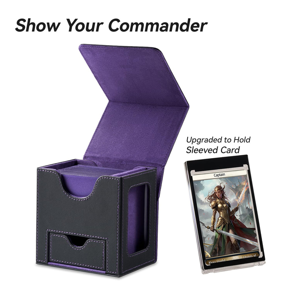 Mage Tech box demonstrates 100 double-sleeved card capacity for organized transport