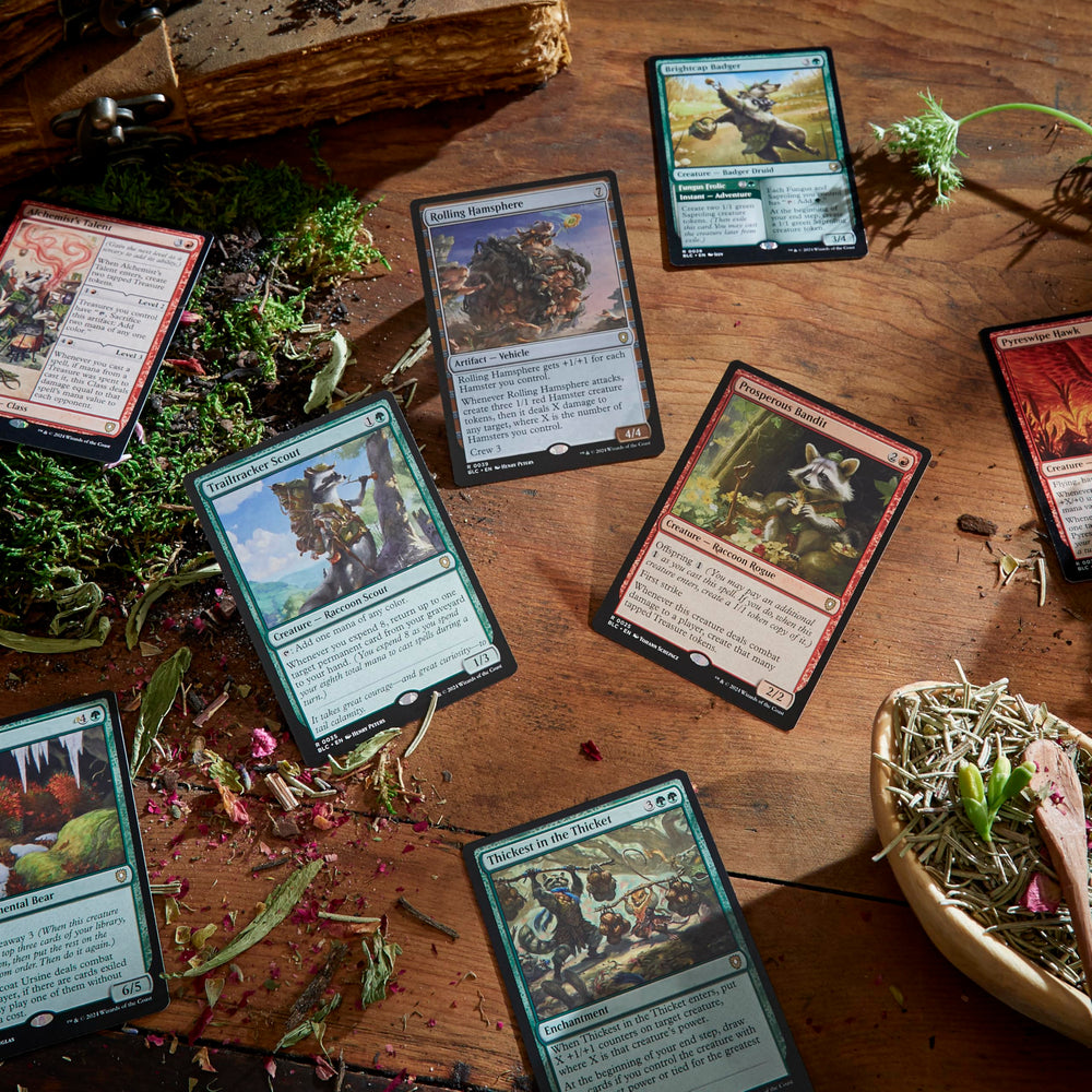 Magic: The Gathering Bloomburrow reference card for on-table quick rules checks