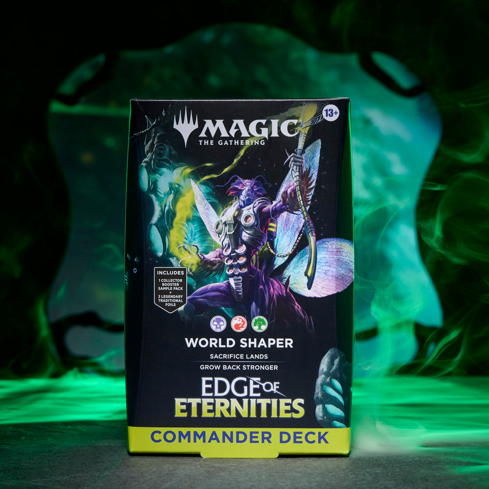 World Shaper borderless foil commanders showcase dramatic art and premium collectability