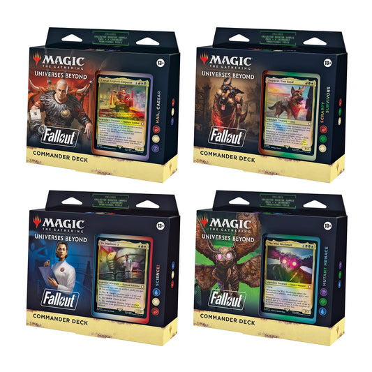 Magic Fallout Commander hail-caesar deck with red-white-black focus and aggressive tempo visuals.