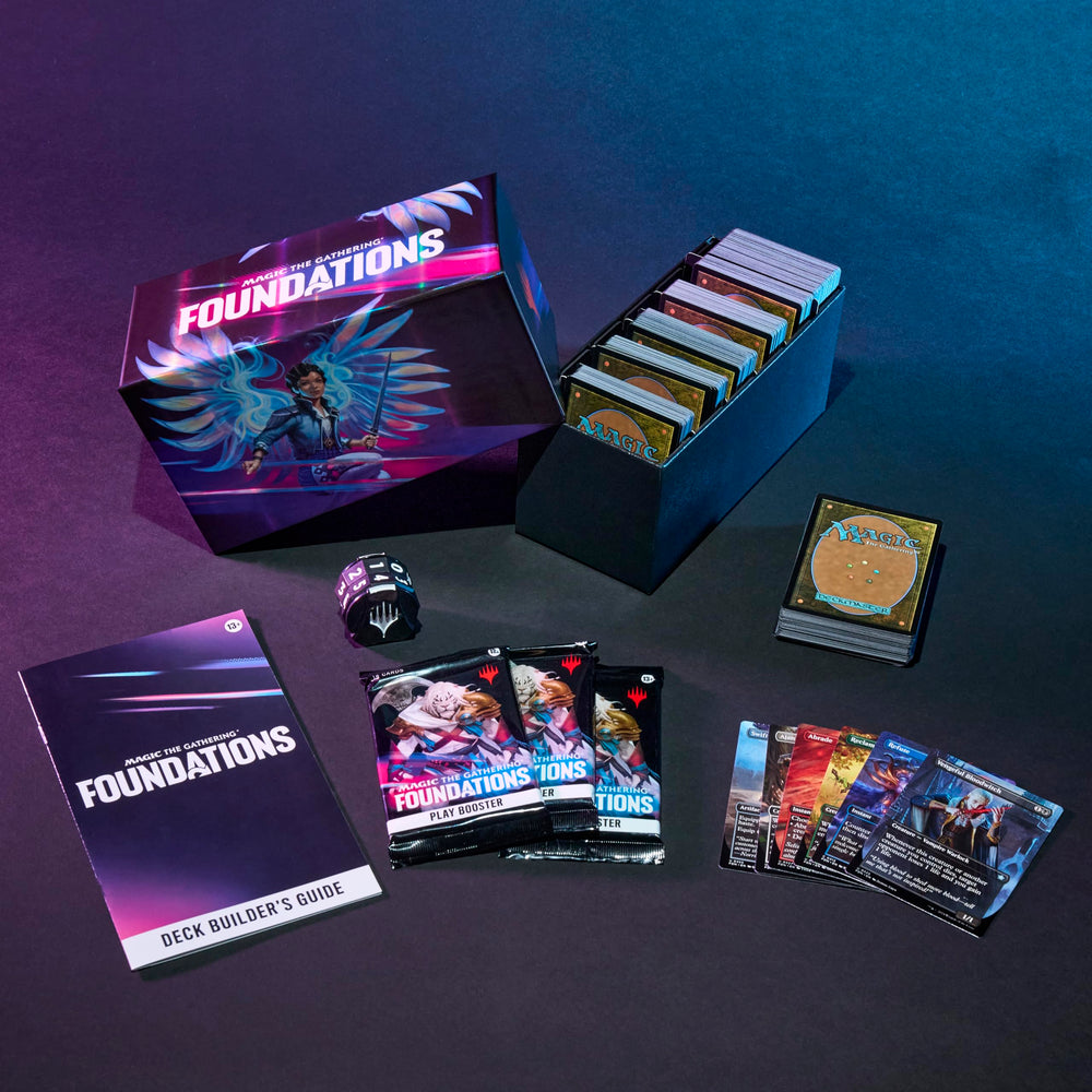 Borderless and Full-Art Lands from the Foundations set for visual appeal