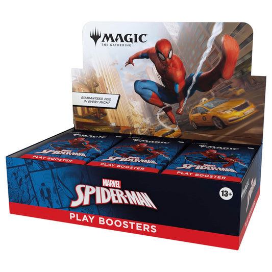 Magic: The Gathering Spider-Man booster box cover art showing dynamic team-up.