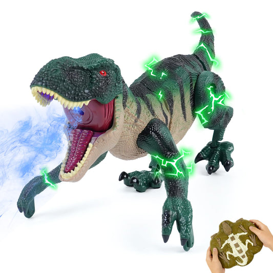 MagicKidz remote-control-dinosaur walking for dynamic pretend play and storytelling.