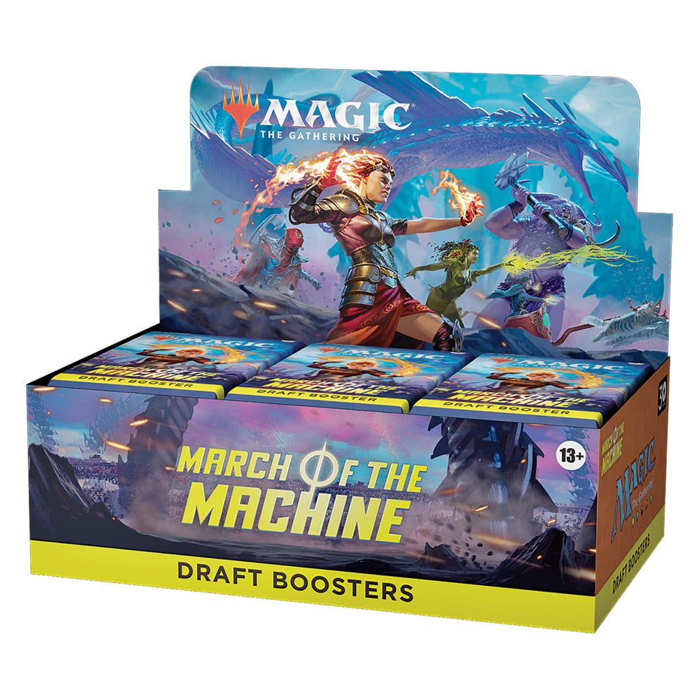 Magic: The Gathering March of the Machine booster box front view for organized drafting sessions