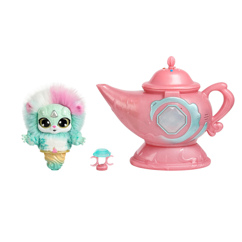 Magic Mixies Genie Lamp reveals plush genie for imaginative play.