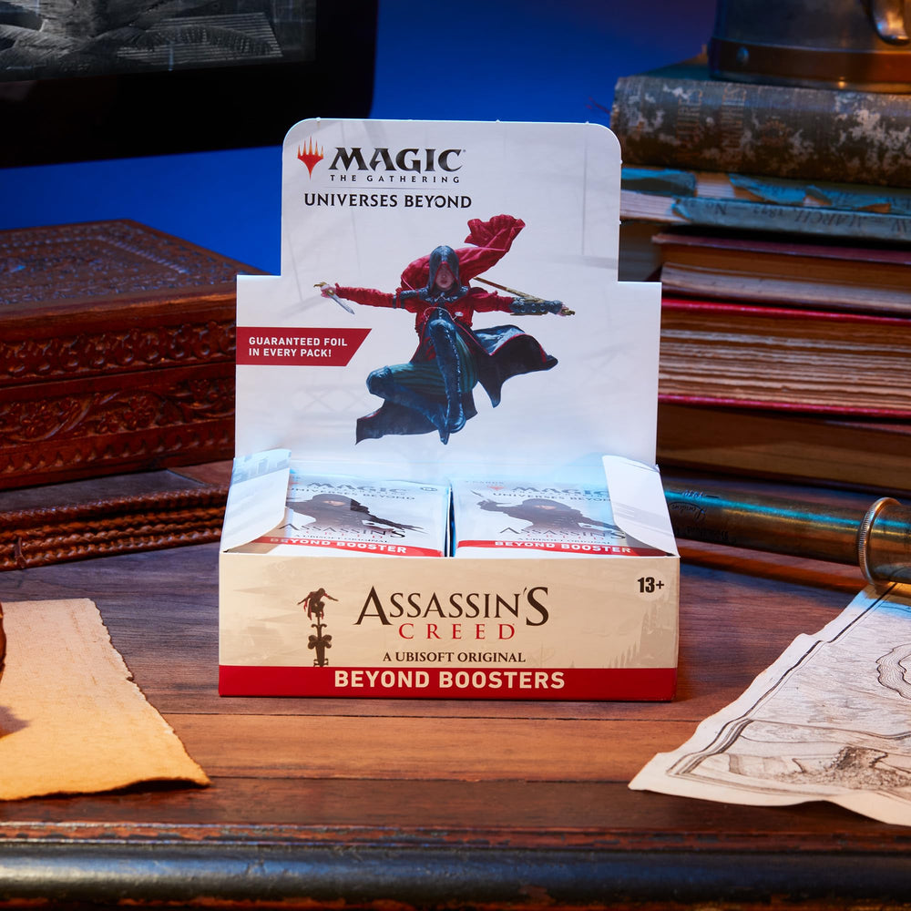 Magic: The Gathering Assassin's Creed Beyond Booster Box product in a collection setup