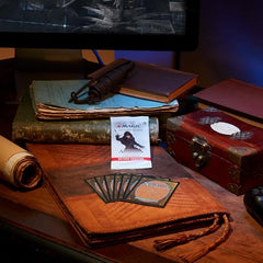 Magic: The Gathering Assassin's Creed Beyond Booster Box foil and borderless cards on display