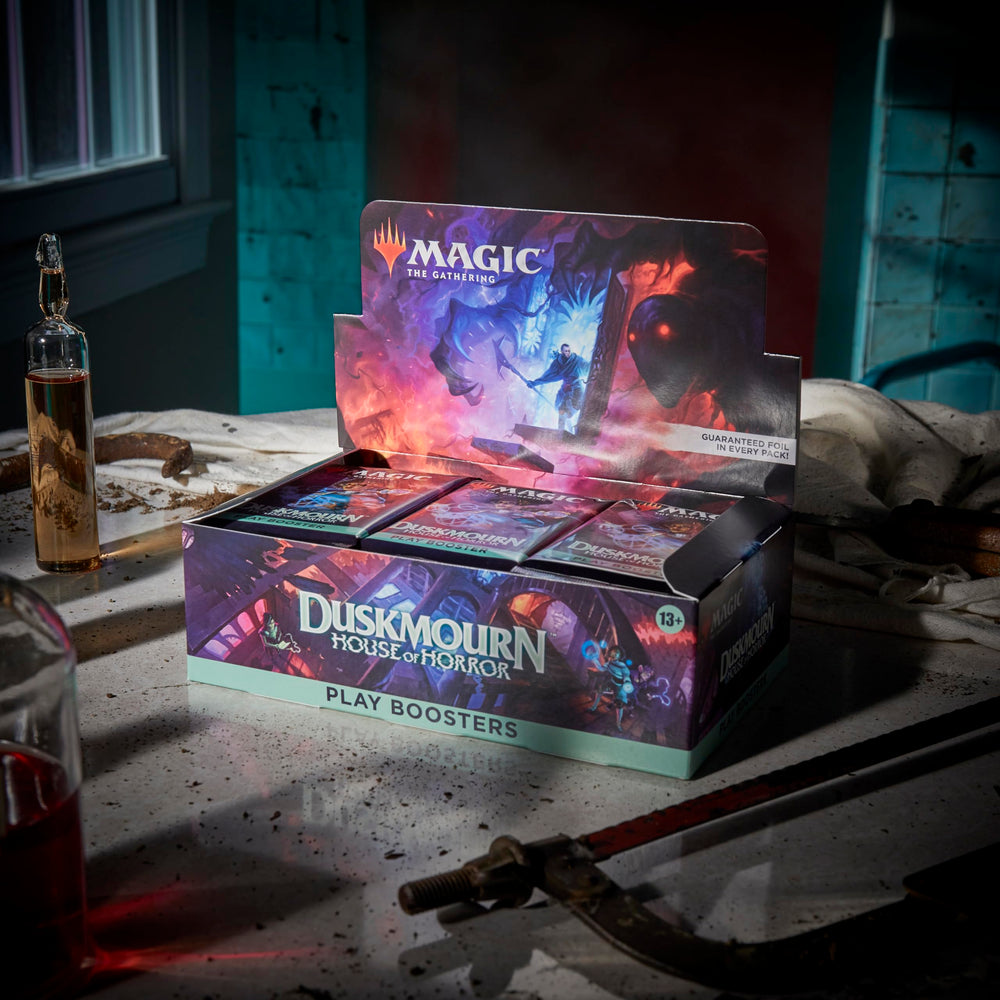 Magic: The Gathering Duskmourn group play session using boosters