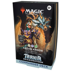 Magic: The Gathering Tarkir Dragonstorm Abzan Armor deck box keeps cards organized for on-the-go play.