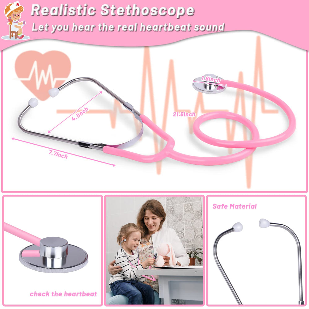 Magic4U pink doctor gown for kids boosting imaginative role-play confidence