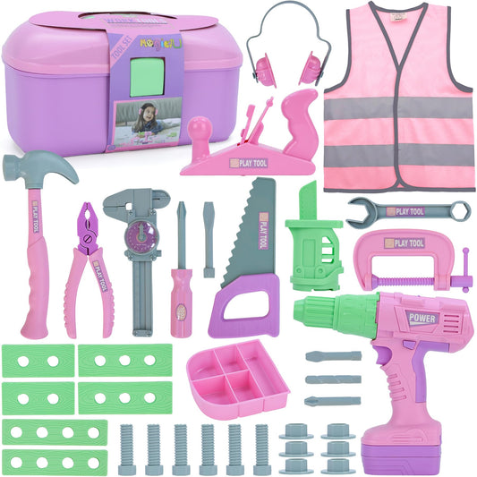 Magic4U Kids Tool Set 31-piece box for imaginative pretend play and early engineering exploration.