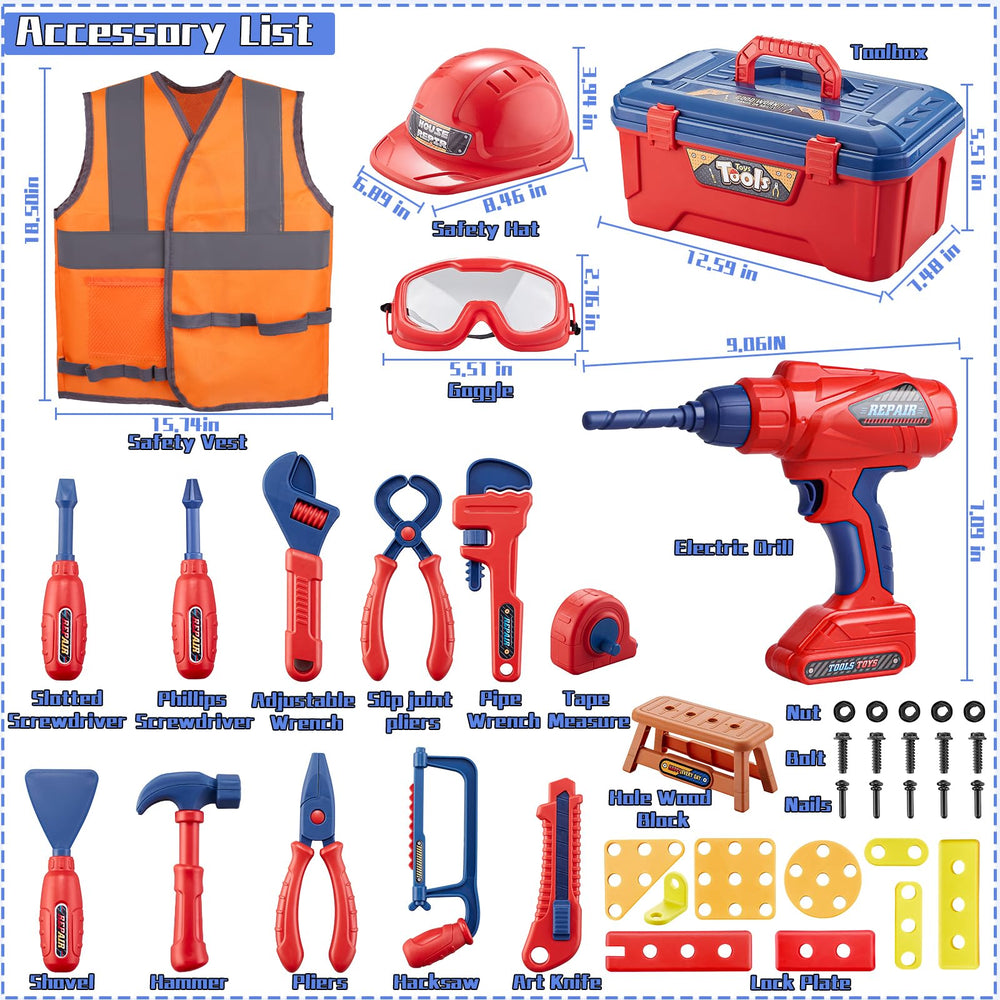 Magic4U Kids Tool Set adjustable wrench supports budding mechanical skills.