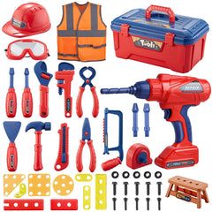 Magic4U Kids Tool Set safety vest enhances pretend construction play.