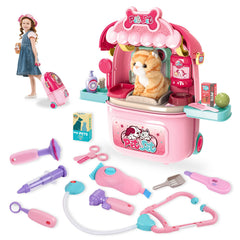 MAGIC4U pet care suitcase kit with organized tools for imaginative pretend play.