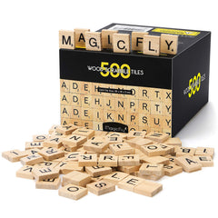 Magicfly wooden Scrabble tiles A–Z for crafts, durable letters for DIY projects.
