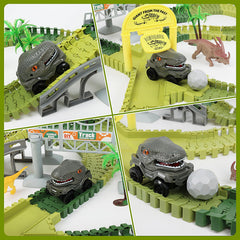 MagicKidz 255-piece set supports customizable dinosaur race layouts.