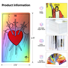 MagicSeer iridescent tarot cards closeup highlights shimmering colors and detailed artwork.