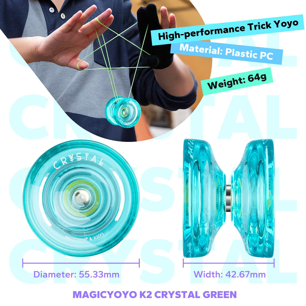 MAGICYOYO K2 Crystal Green included strings support quick string changes during practice.