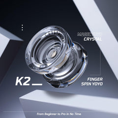 MAGICYOYO K2 Crystal White close-up of bearing upgrade enabling unresponsive trick potential