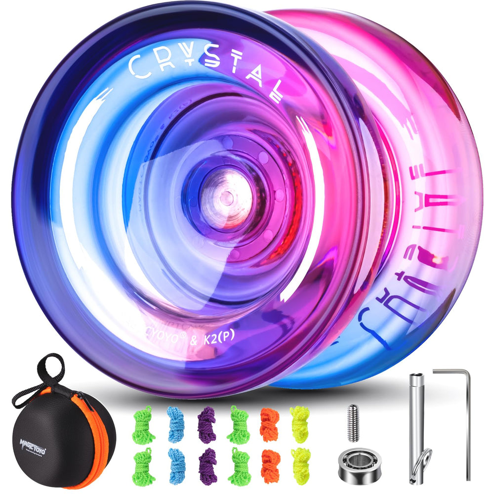 MAGICYOYO K2 Crystal yoyo, side view, bright finish that attracts attention during play.
