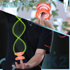 MAGICYOYO K2 Plus Crystal Orange spin action demonstrates smooth tricks and finger spins