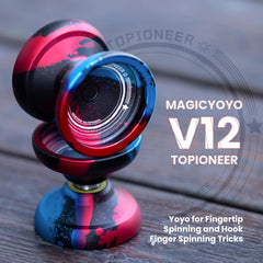 MAGICYOYO V12 finger-spin dimple close-up emphasizes easier fingertip spins for beginners.