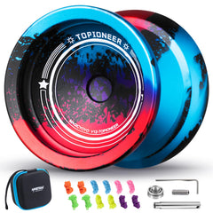 MAGICYOYO V12 front view shows durable aluminum body for balanced, smooth spins.