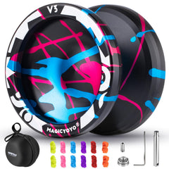 MagicYoYo V3 metal yoyo front view showing sturdy aluminum balance for smooth throws.