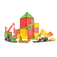 MAGNA-TILES Builder XL curved roads encourage dynamic road systems.
