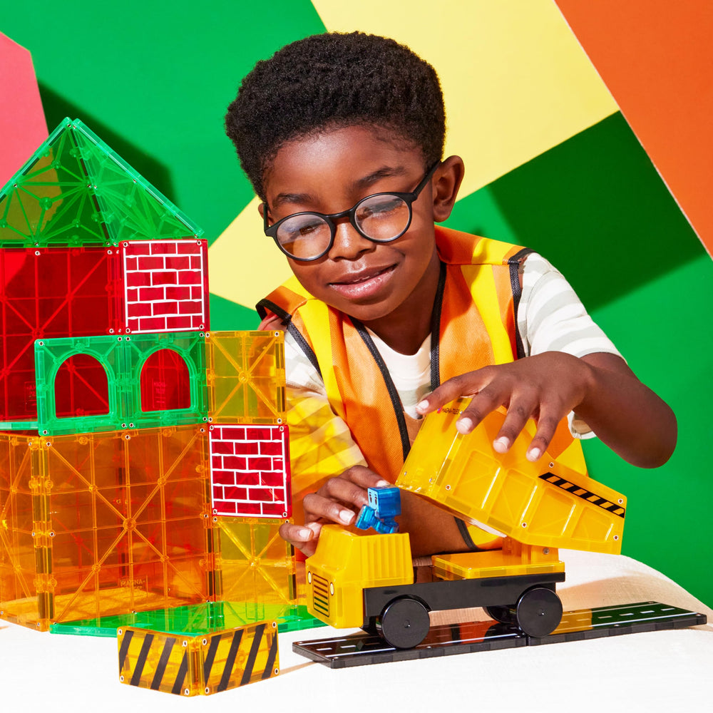 MAGNA-TILES Builder XL plow piece invites imaginative road-clearing play.