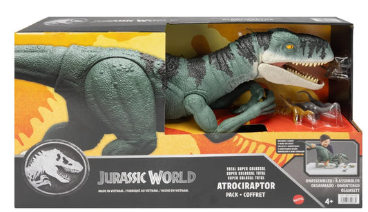 MAGNETOE Jurassic Atrociraptor 37-inch figure ready for dramatic pretend battles.