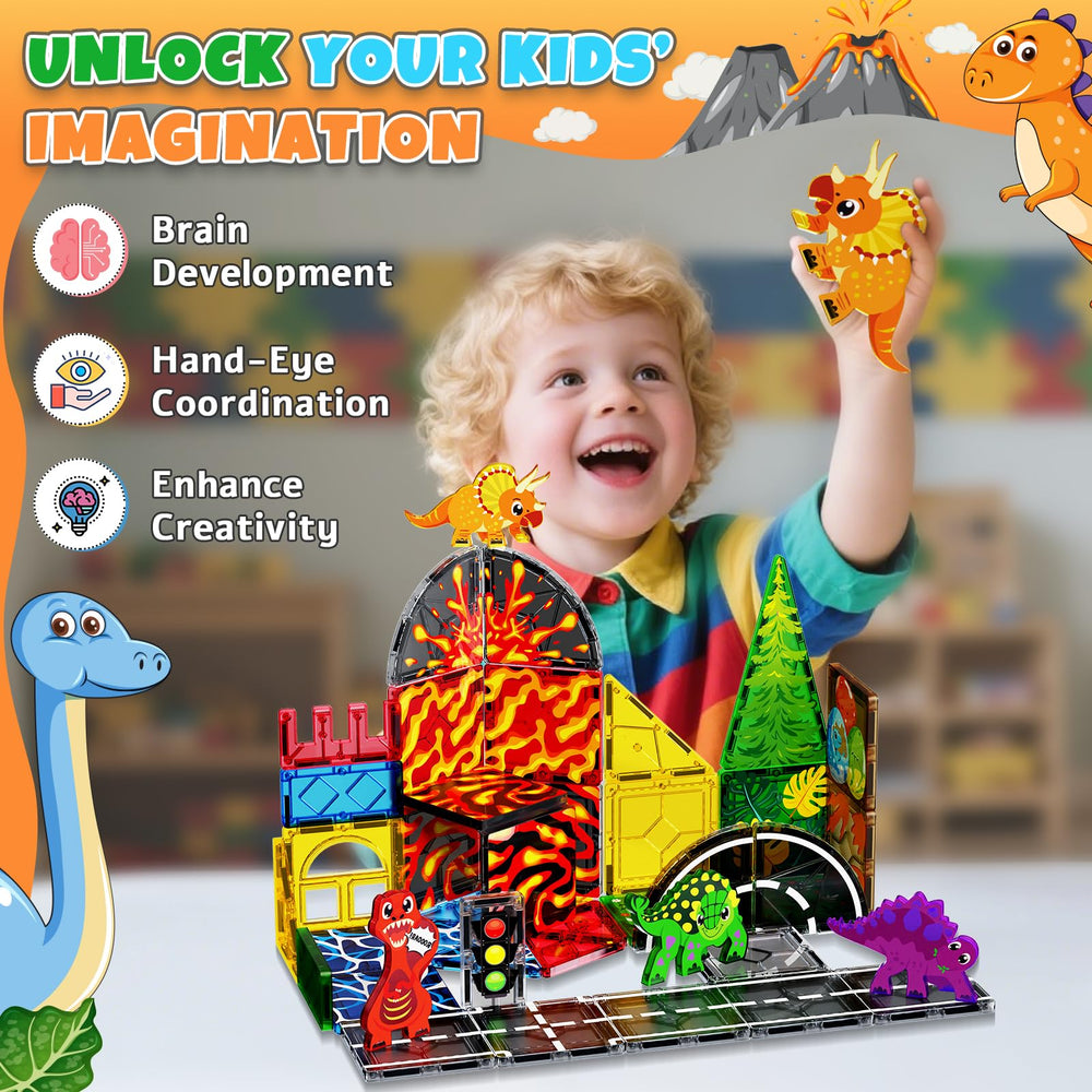 Magnetopia dinosaur tiles STEM learning through hands-on construction