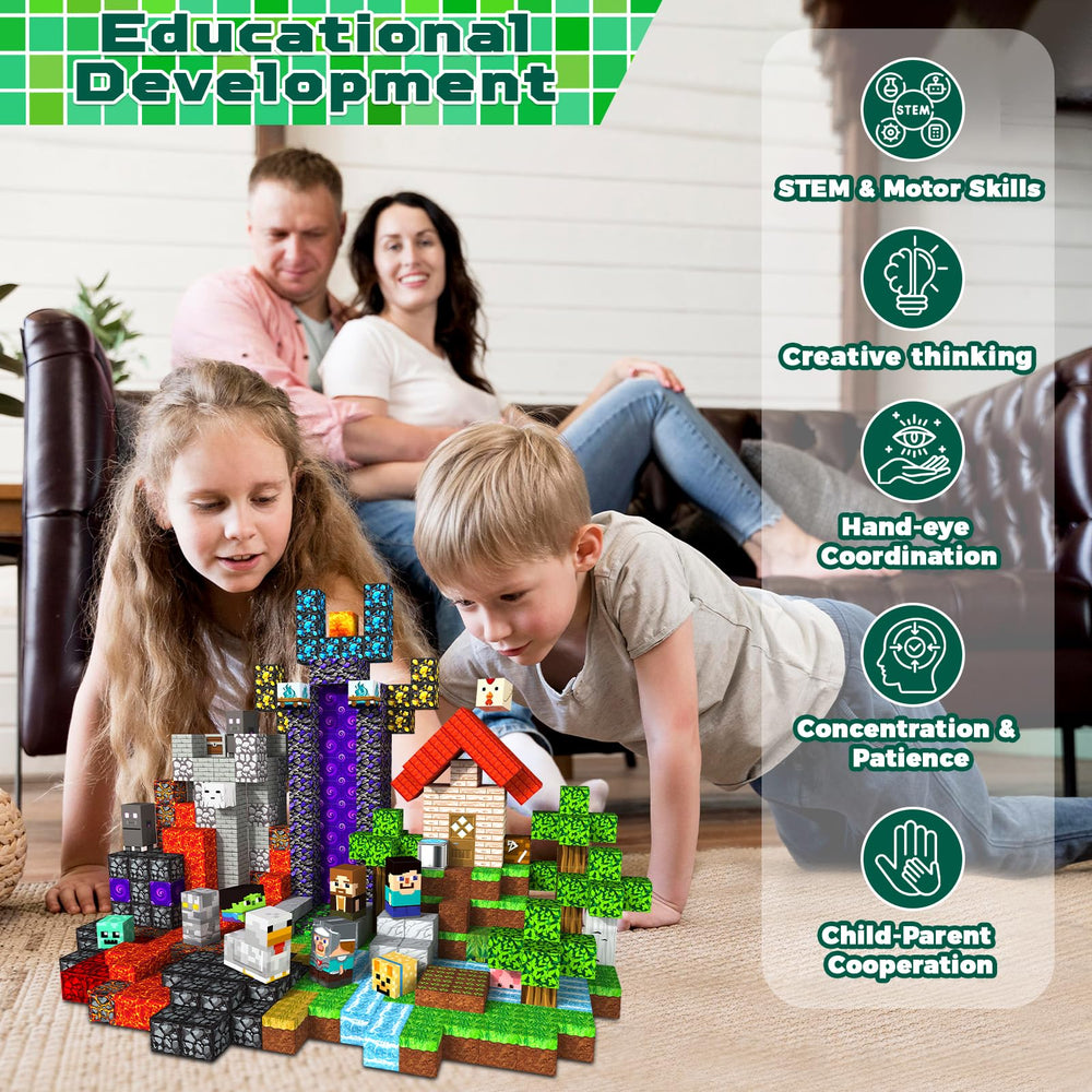 Magnetopia blocks for ages 3+, ideal for family bonding and classroom activities.