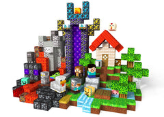 Magnetopia blocks in hands creating towers, bridges, and animals, encouraging spatial thinking.