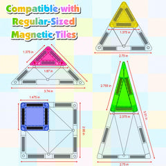 Magnetopia tiles highlighted for rounded edges and safe handling during play.