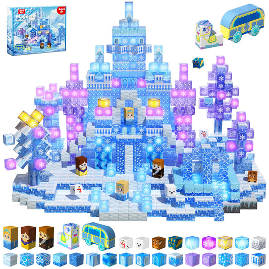 Magneverse 200-pcs magnetic blocks glow for creative play