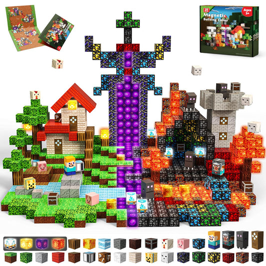 Magneverse 200pcs magnetic blocks front view highlighting safe, durable play.
