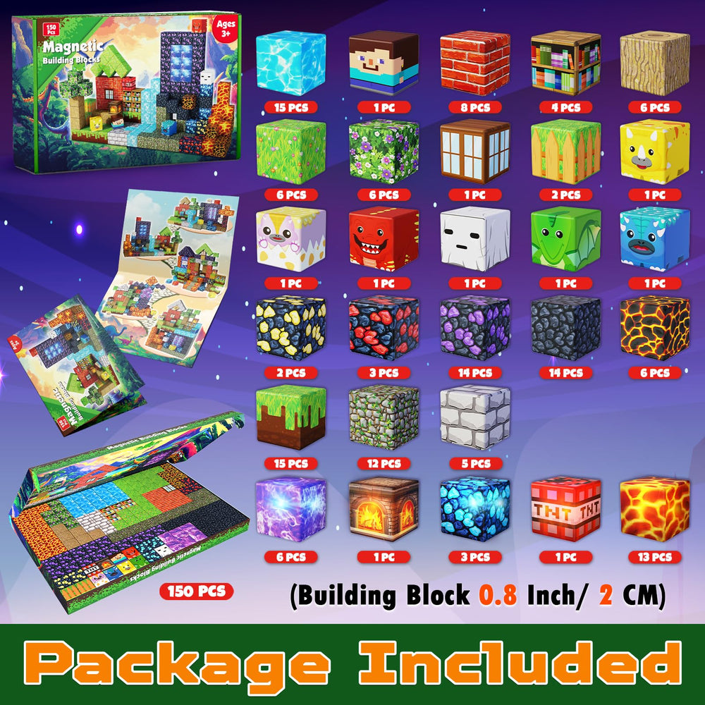 Magneverse 24-light blocks add glowing accents for engaging constructions.