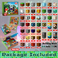 Magneverse 400 PCS lava flow blocks ideal for dynamic, colorful world-building and STEM play.