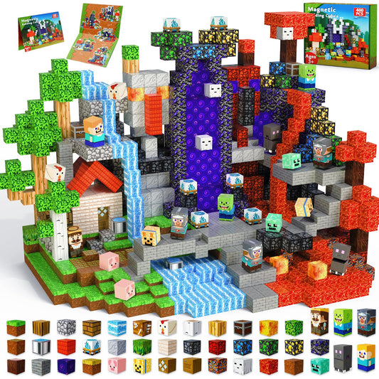 Magneverse 400 PCS red cabin build blocks for imaginative storytelling and exploration.