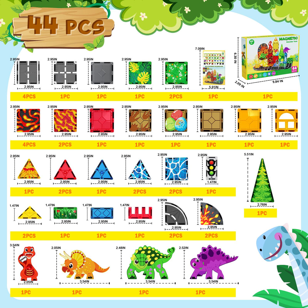 Magneverse Dinosaur Tiles Mega-Build Compatibility enables bigger, mixed-set adventures.
