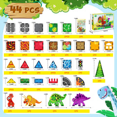 Magneverse Dinosaur Tiles Mega-Build Compatibility enables bigger, mixed-set adventures.